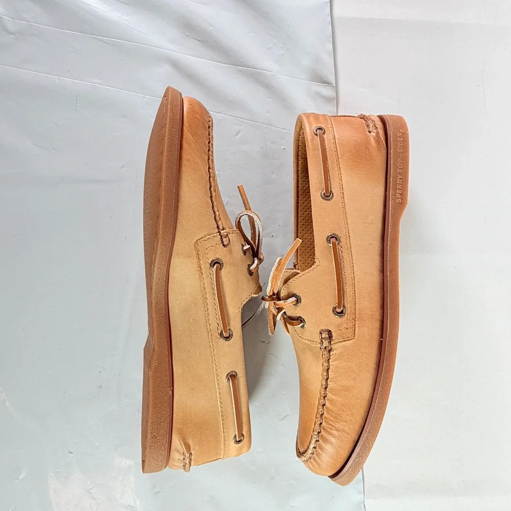Sperry Gold Cup Authentic Original Burnished Tan Boat Shoes Men's Size 11.5 M